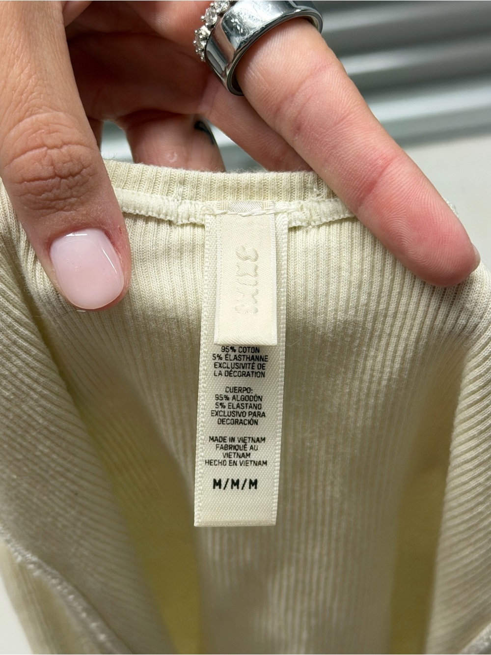 SKIMS Ribbed Square-Neck Tank Top - Cream - Picture 3 of 3